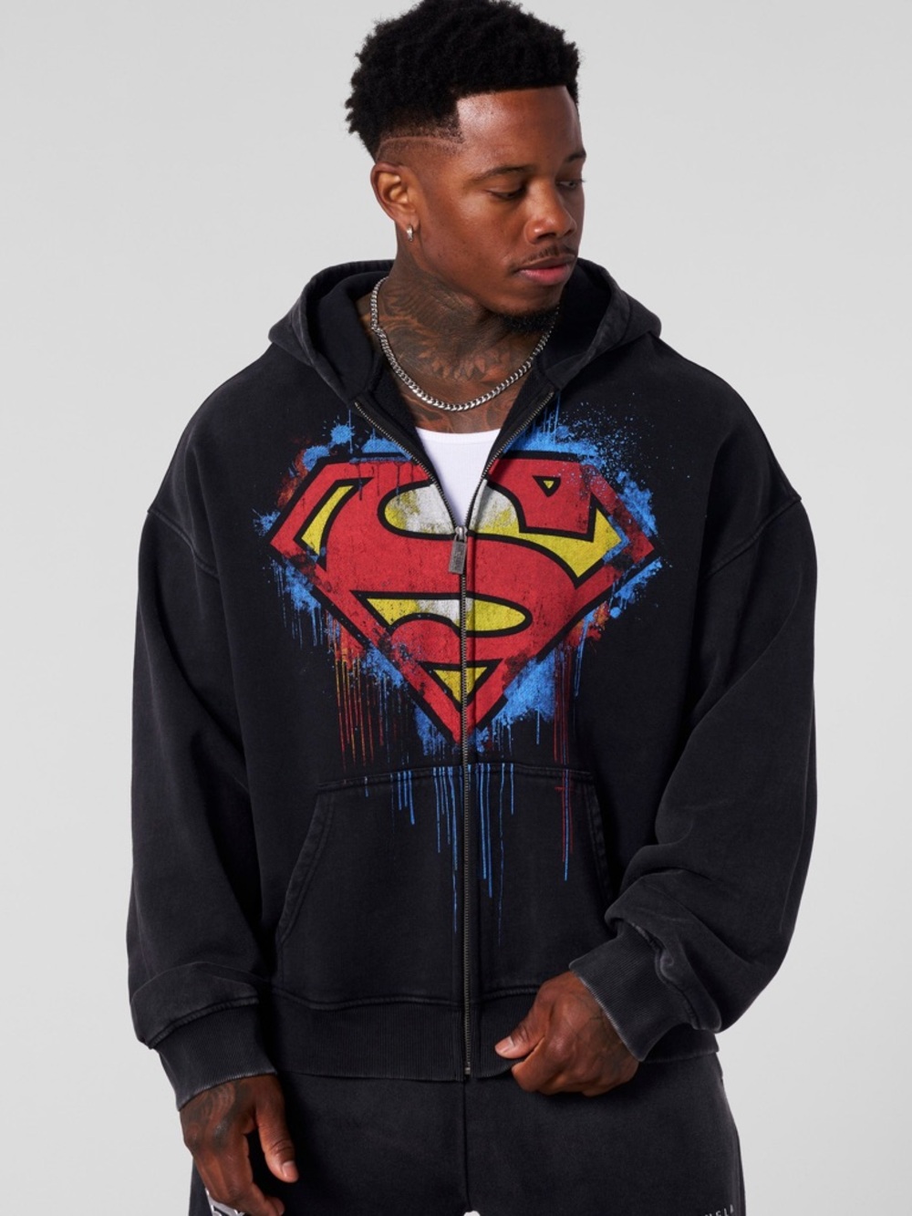 YoungLA 5011 Superman Drip Zip-Up